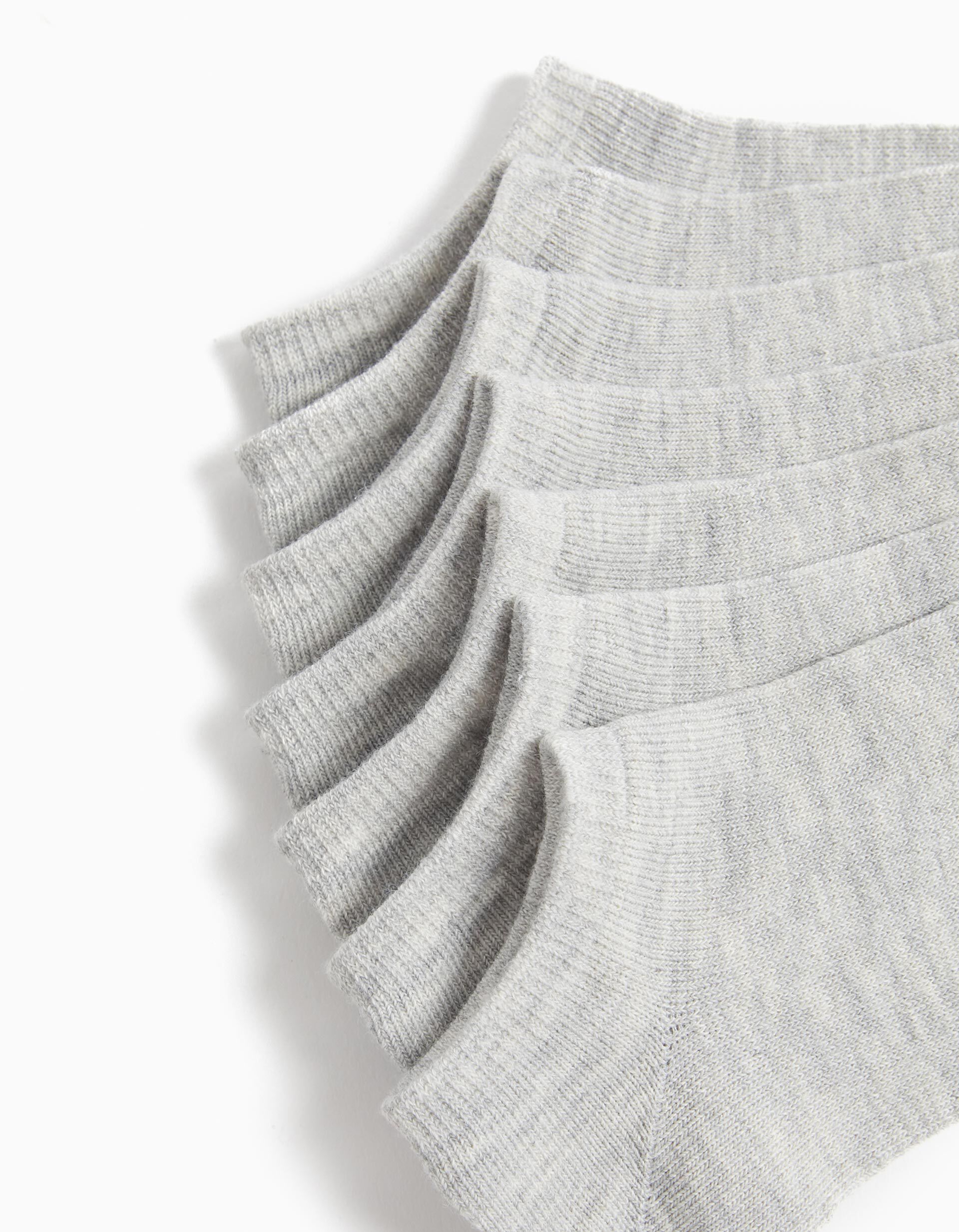 Comprar Online Pack 7 Pares de Meias Tornozelo, Crian&ccedil;a, Cinzento Claro