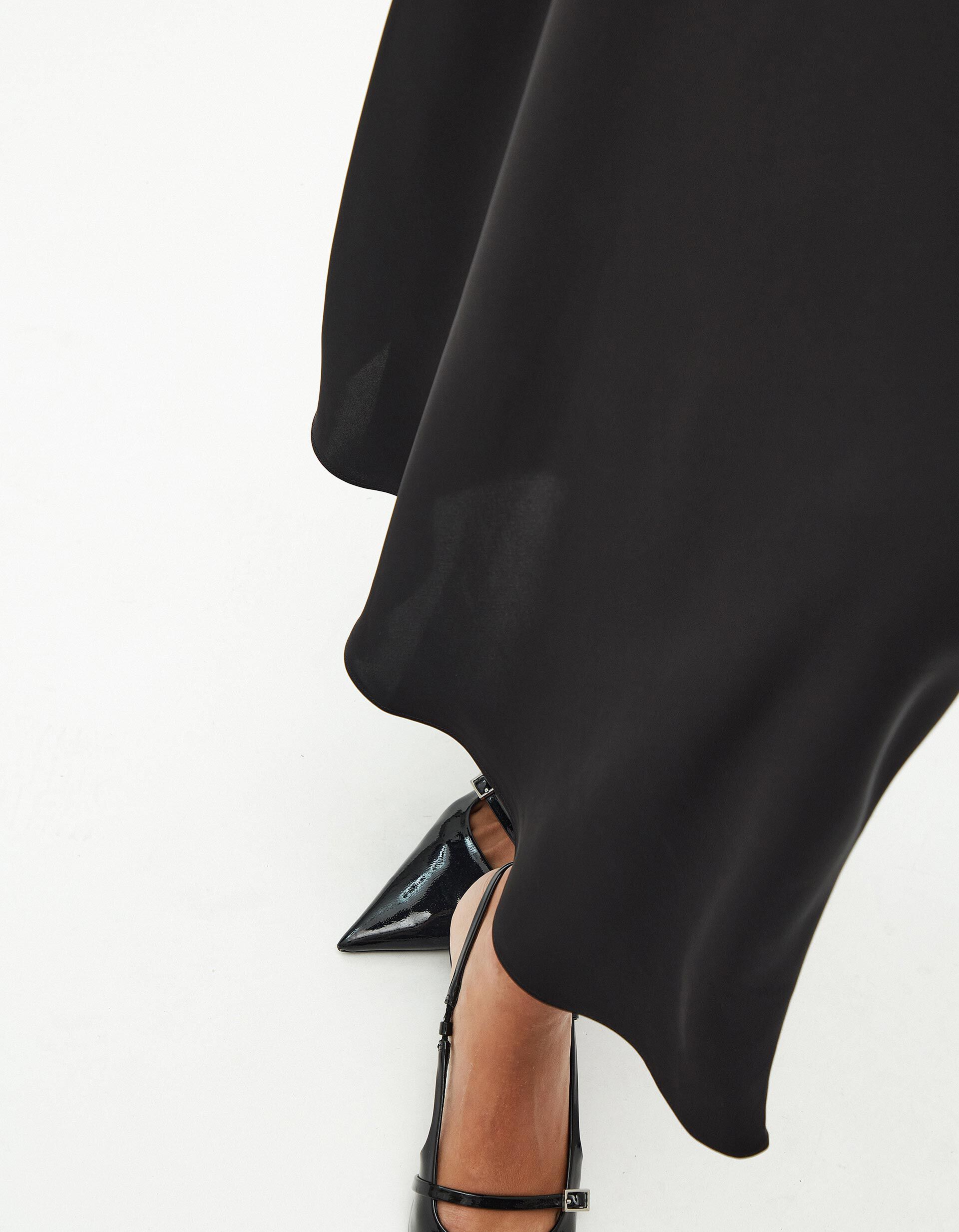 Comprar Online Saia Comprida de Cetim, Mulher, Preto