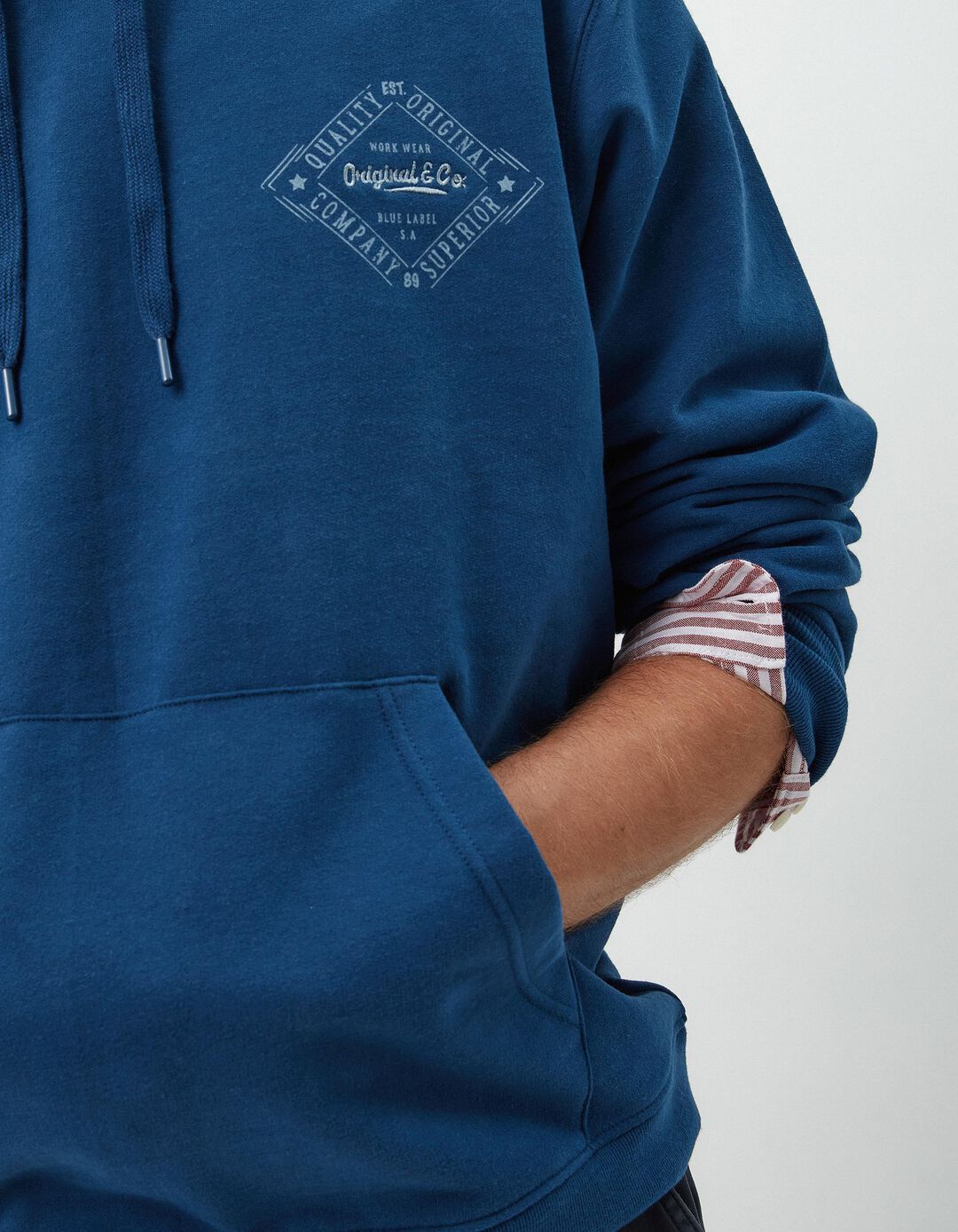 Sweatshirt de Felpa Capuz, Homem, Azul