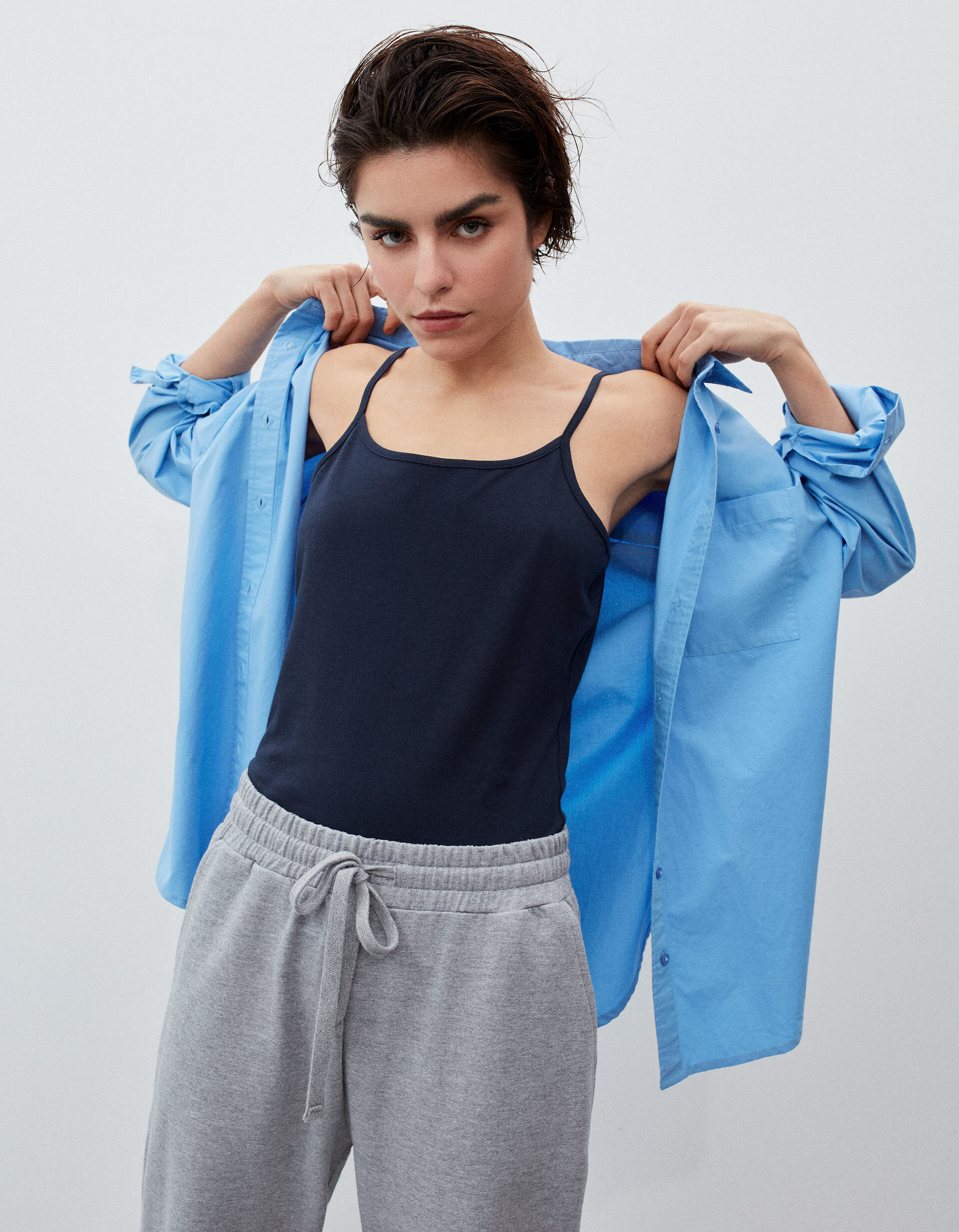 Top Básico, Mulher, Azul Escuro