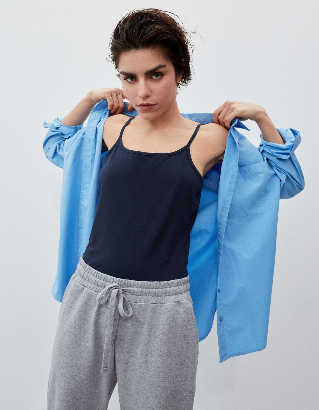 Top B&aacute;sico, Mulher, Azul Escuro