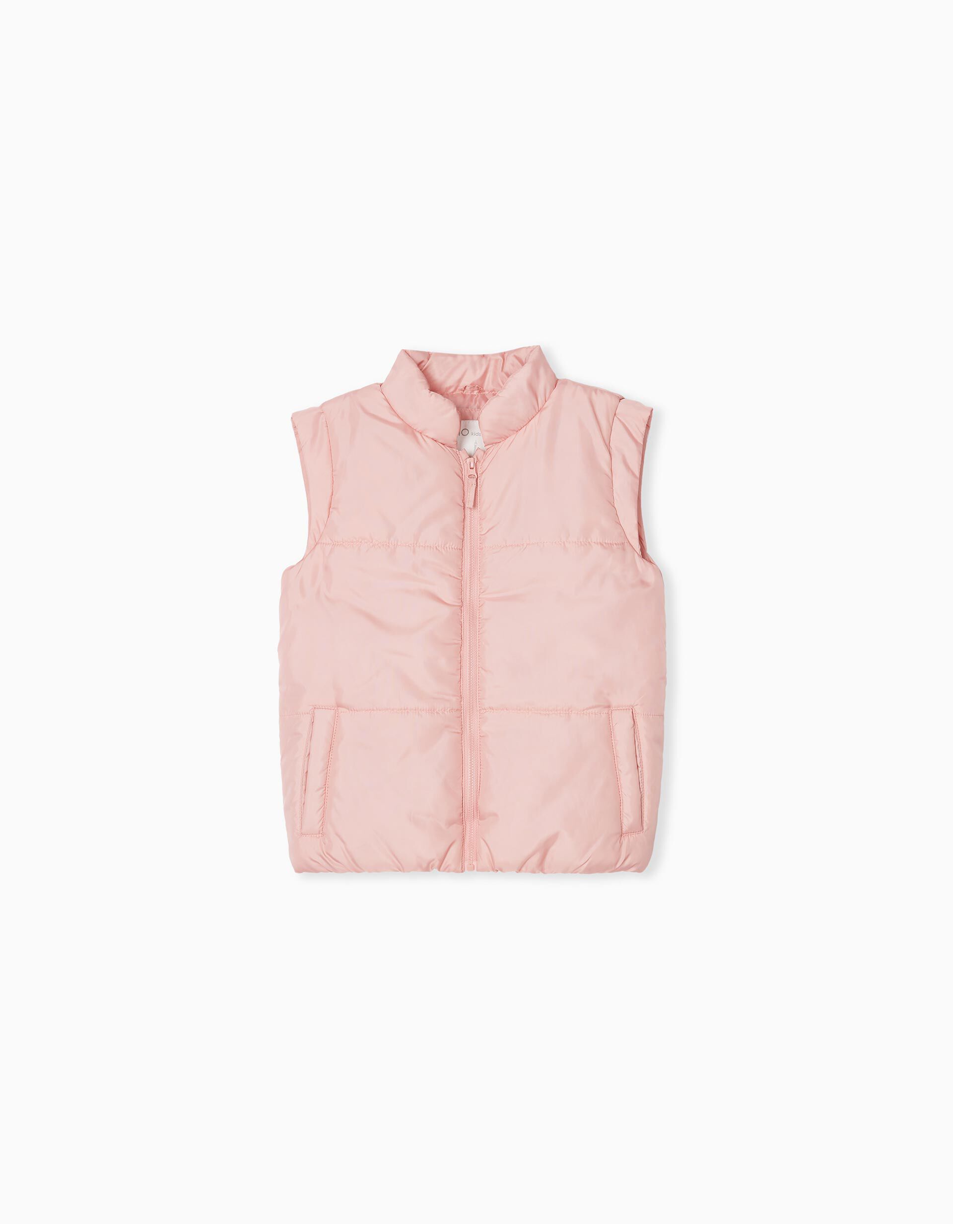 Colete Acolchoado, Menina, Rosa Claro