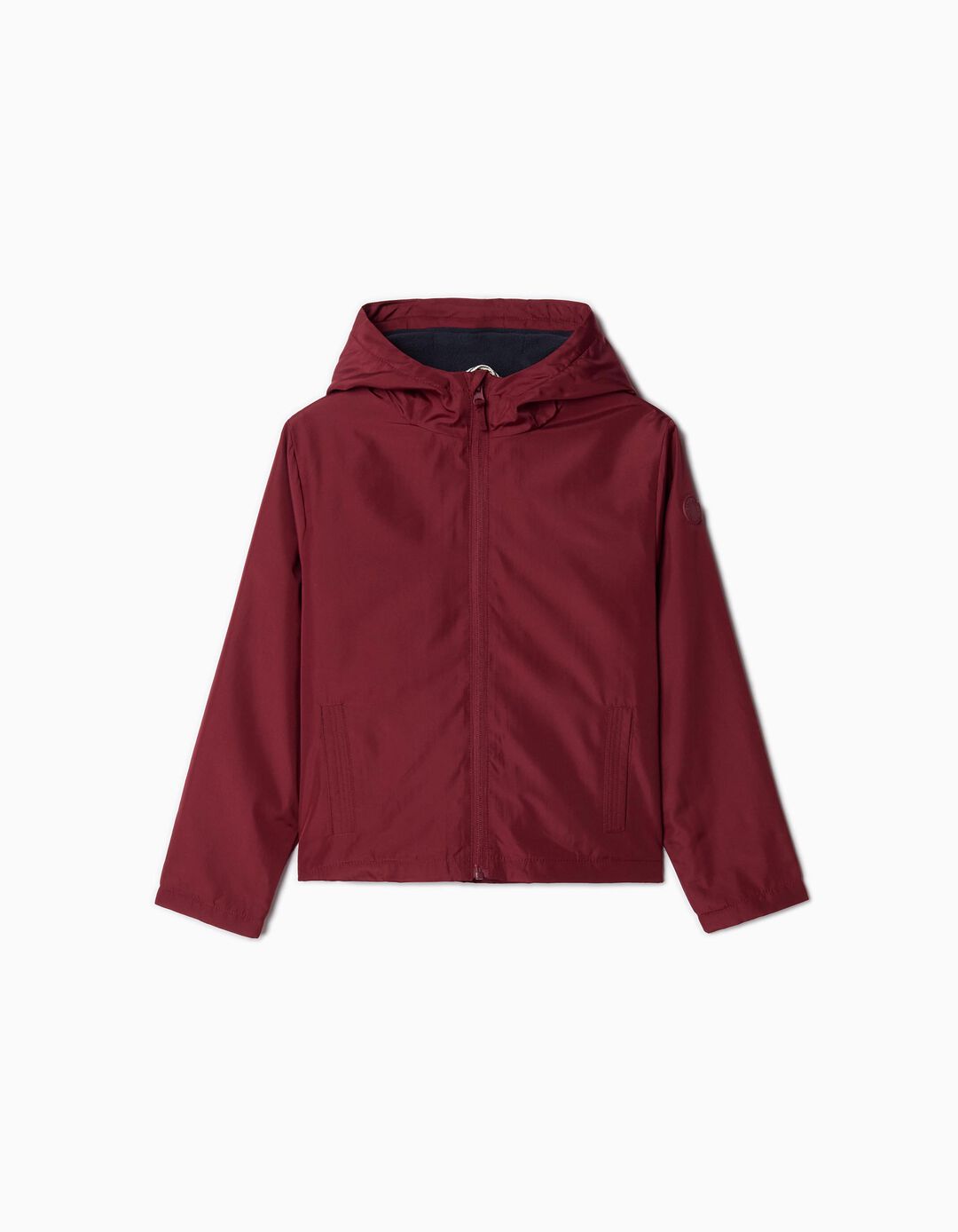 Parka Capuz Interior Polar, Menino, Vermelho Escuro