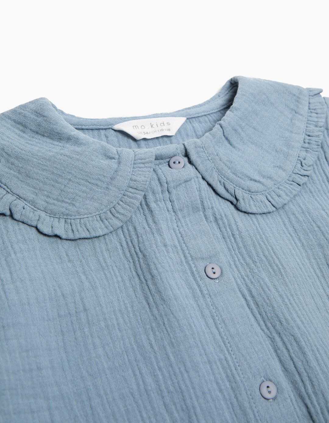 Blusa com Gola, Menina, Azul