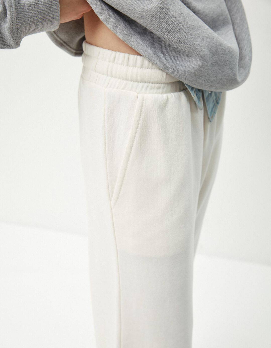Joggers de Felpa, Mulher, Bege Claro
