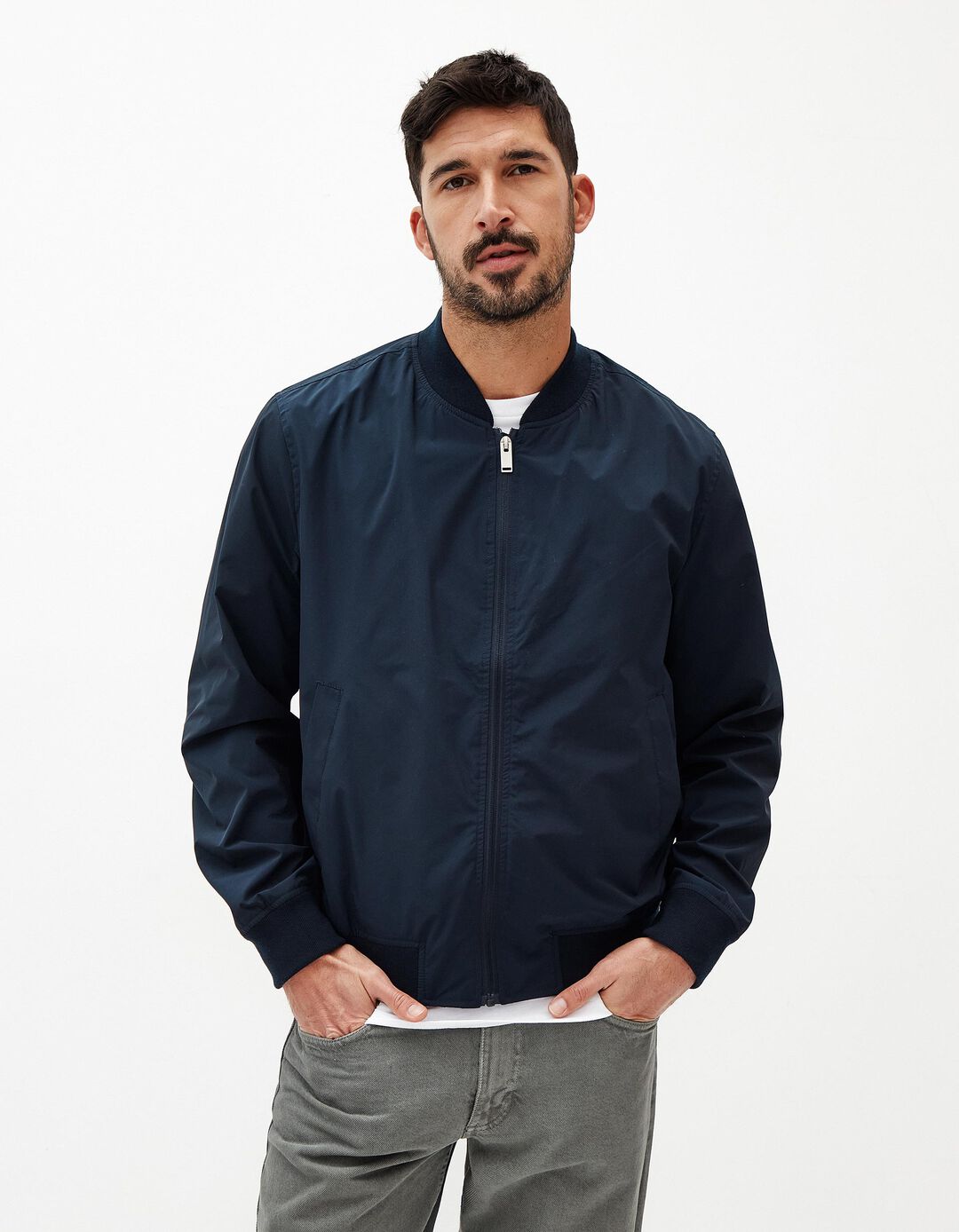 Blus&atilde;o Bomber, Homem, Azul Escuro