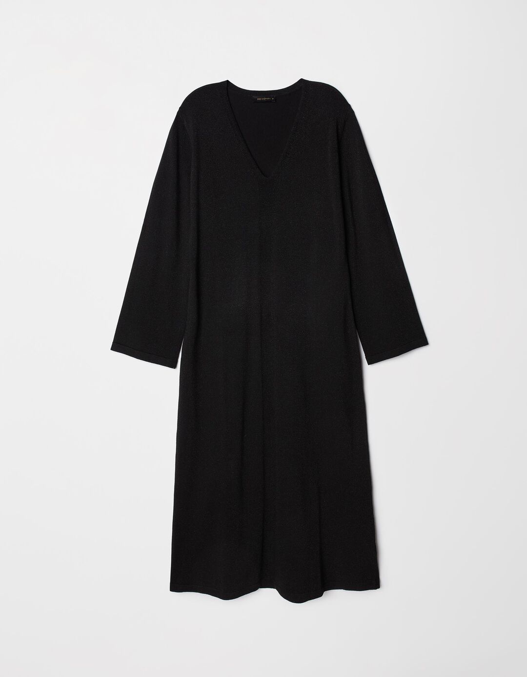 Vestido de Malha Lurex, Mulher, Preto