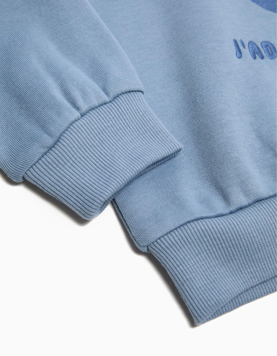 Sweatshirt com Folhos, Menina, Azul