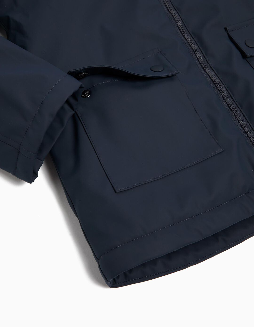Parka de Borracha Interior Sherpa, Menino, Azul Escuro
