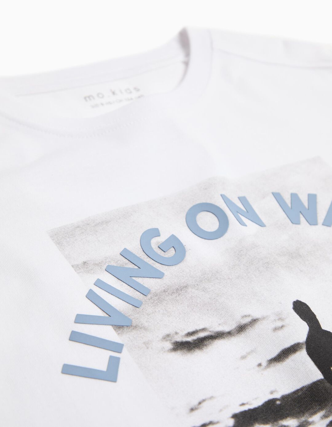 T-shirt de Manga Comprida Estampado, Menino, Branco