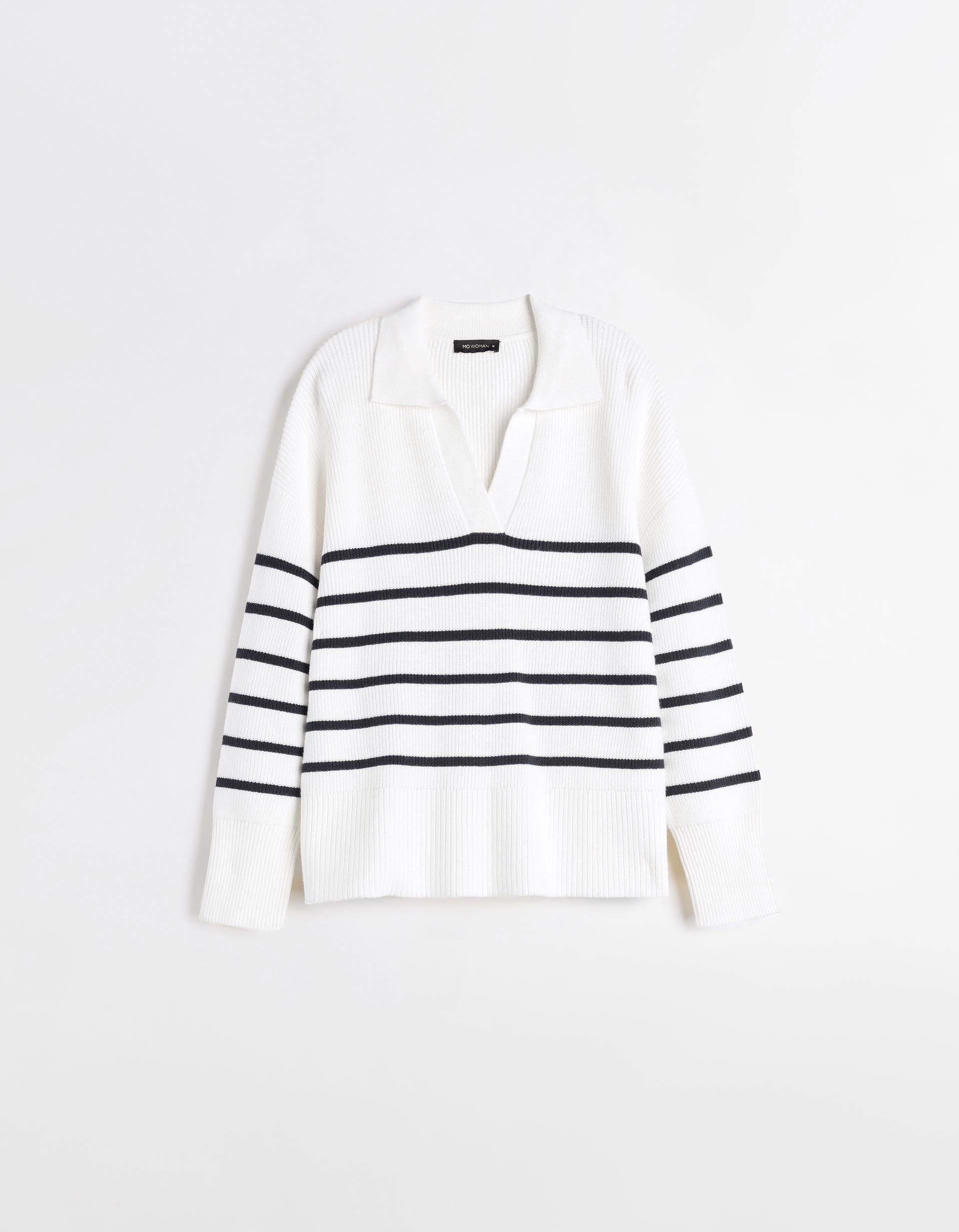 Camisola de Malha Polo, Mulher, Bege Claro