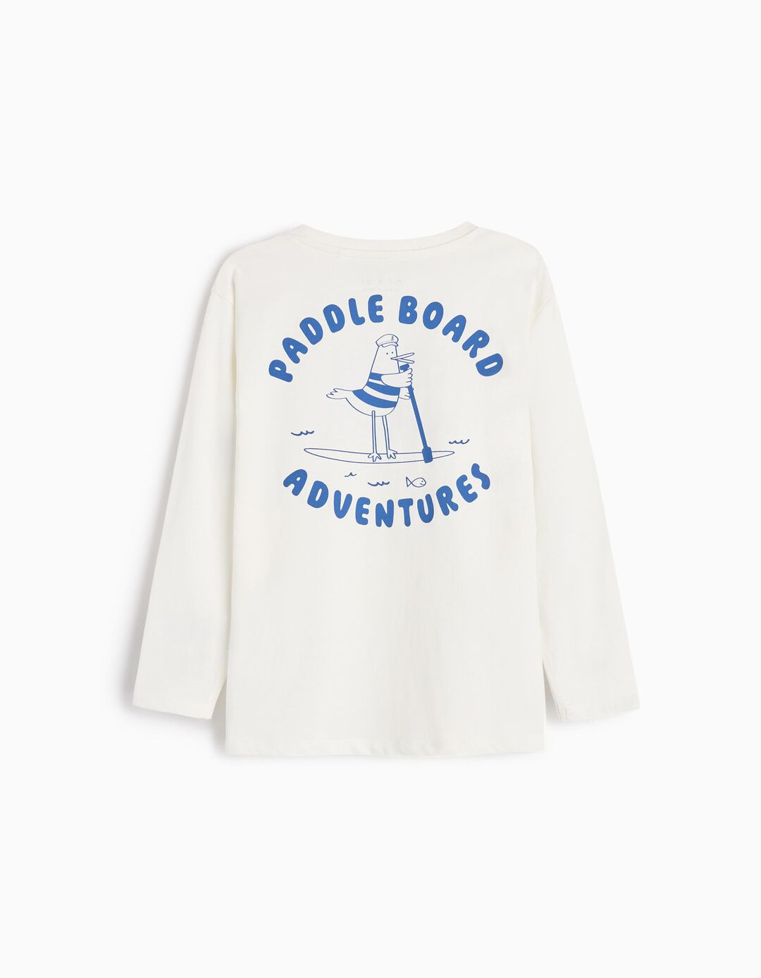 T-shirt Manga Comprida Estampado, Menino, Branco