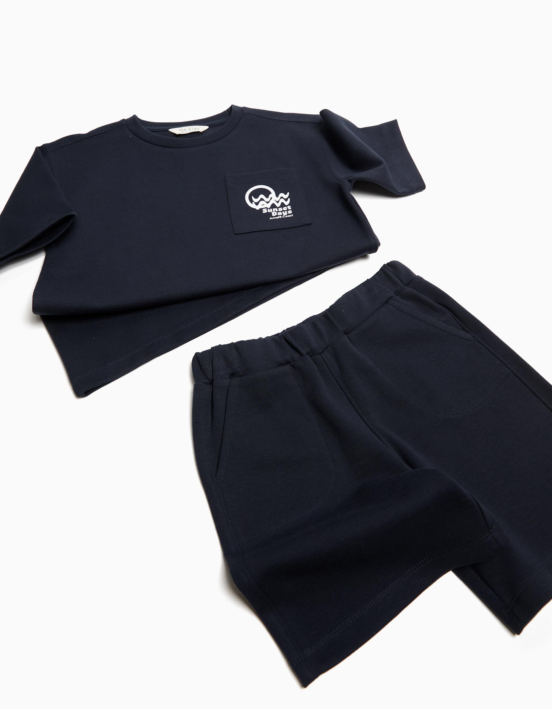 Conjunto T-Shirt e Cal&ccedil;&otilde;es, Menino, Azul
