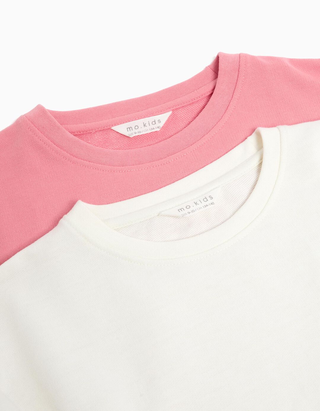 Pack 2 Sweatshirts de Felpa, Menina, Rosa Claro/Bege Claro