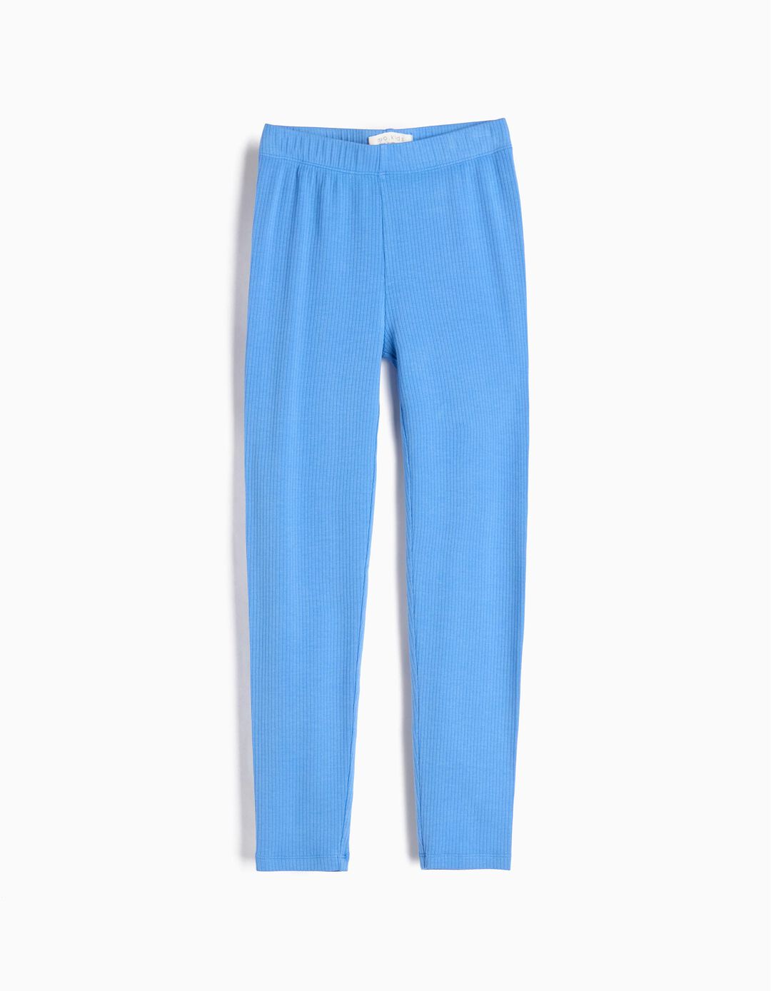 Leggings Malha Canelada, Menina, Azul