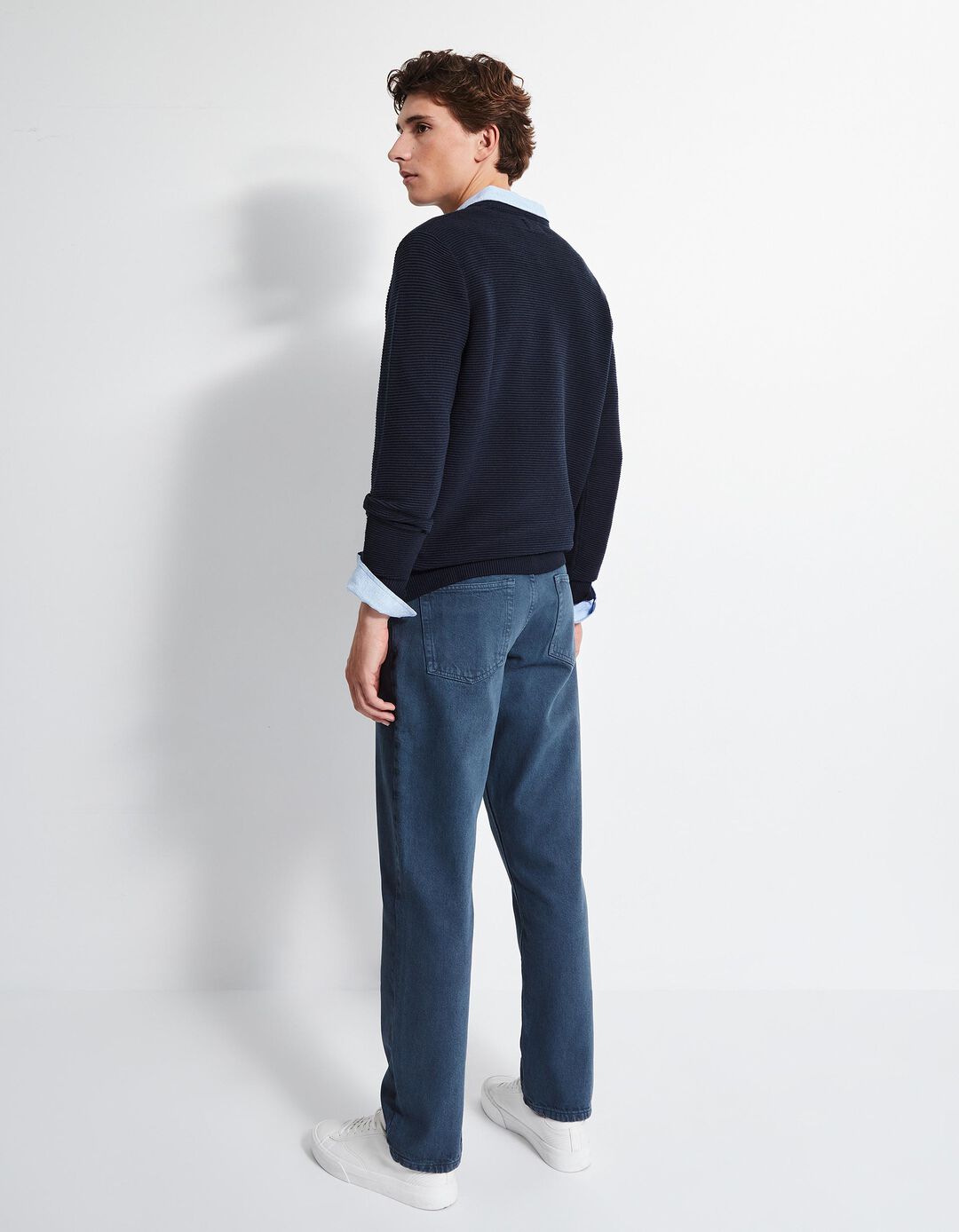 Calças de Ganga 'Straight Fit', Homem, Azul Escuro