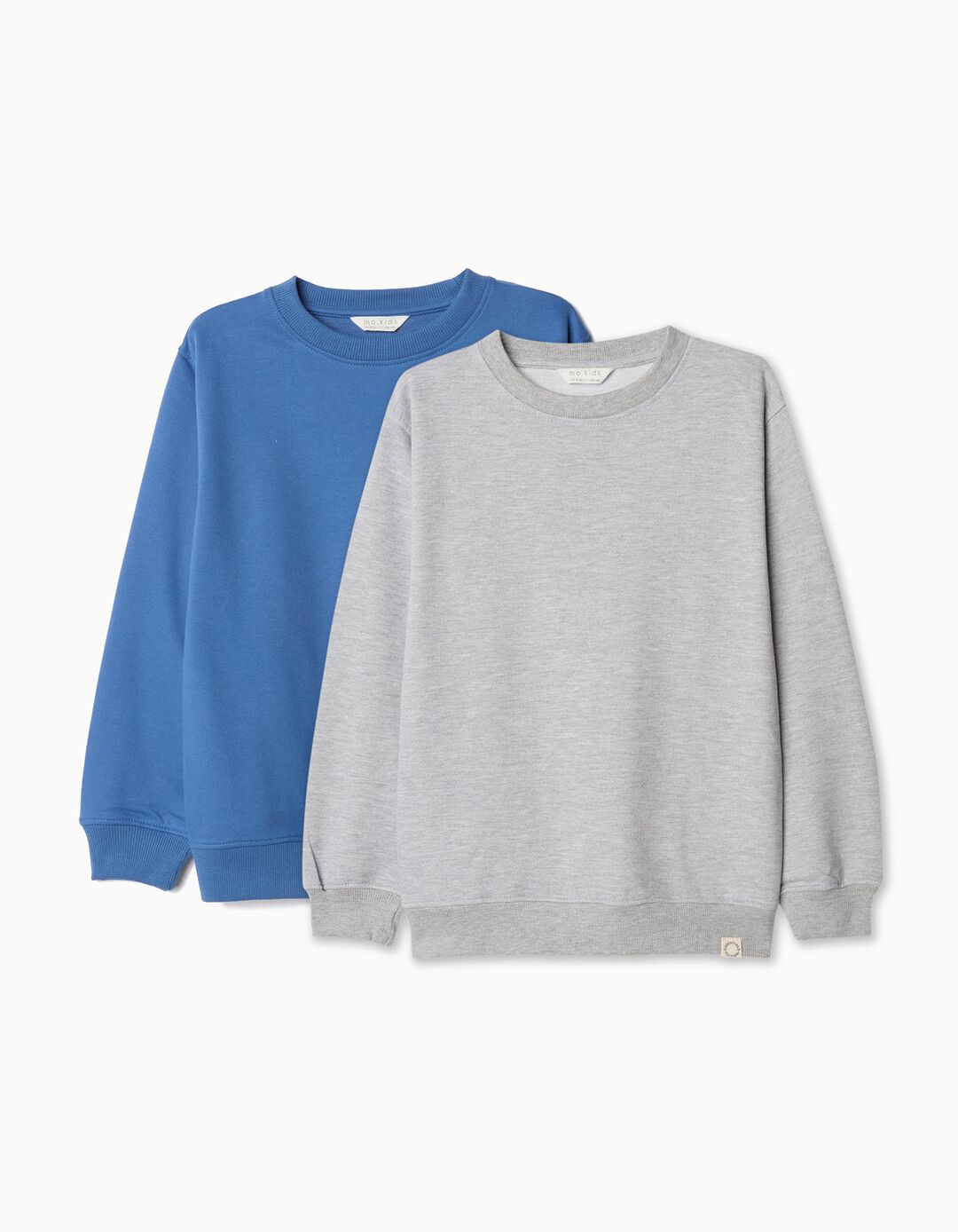 Pack 2 Sweatshirts de Felpa, Menino, Azul/Cinzento Claro