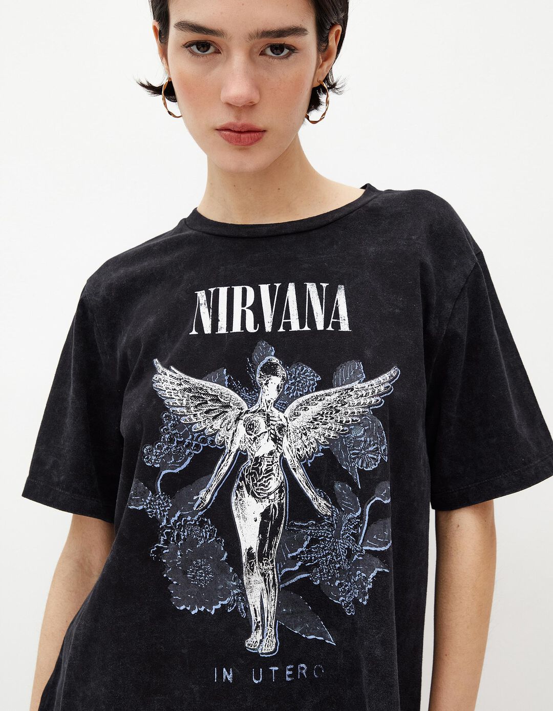 T-shirt 'Nirvana', Mulher, Preto