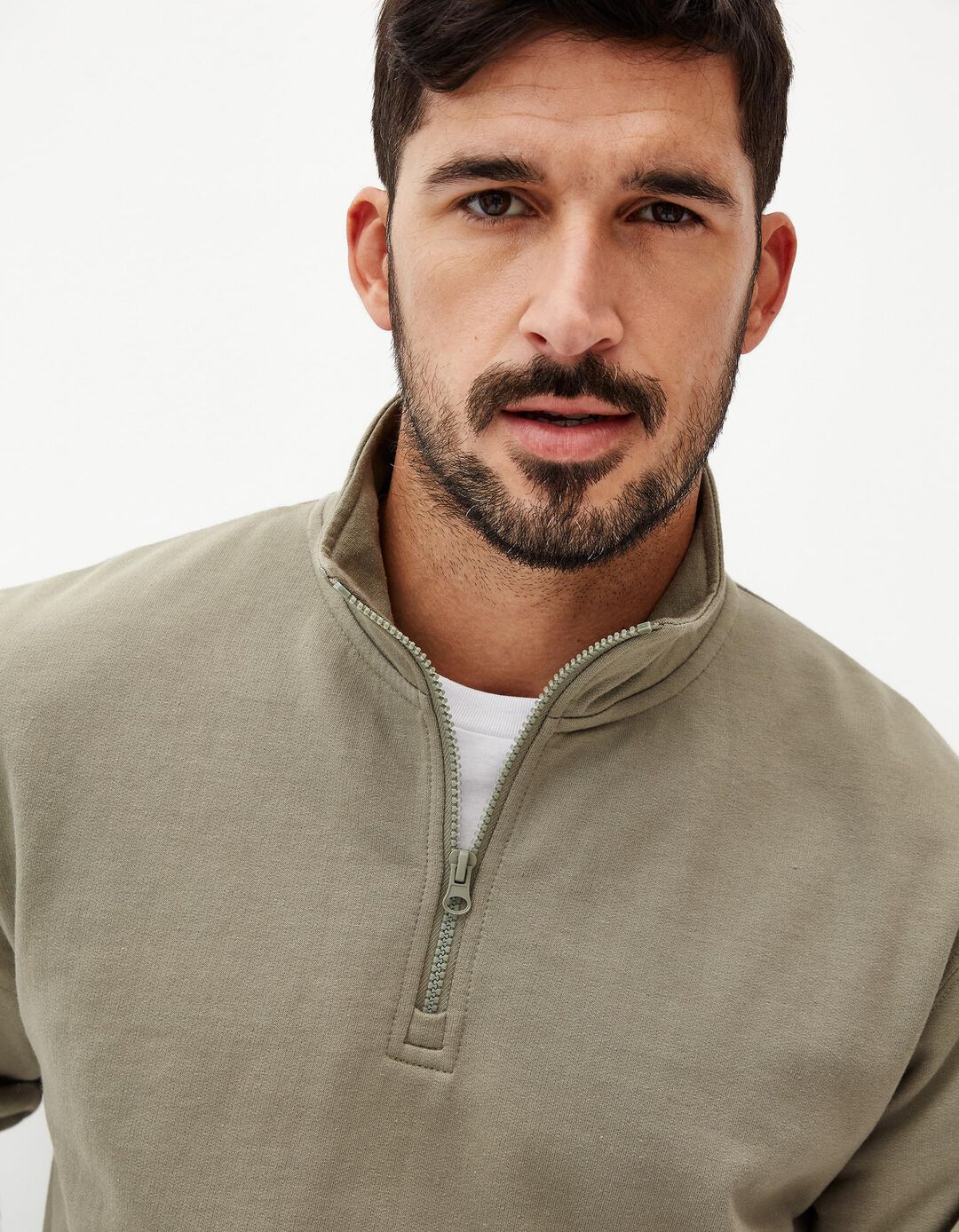Sweatshirt Fecho de Correr, Homem, Verde Escuro