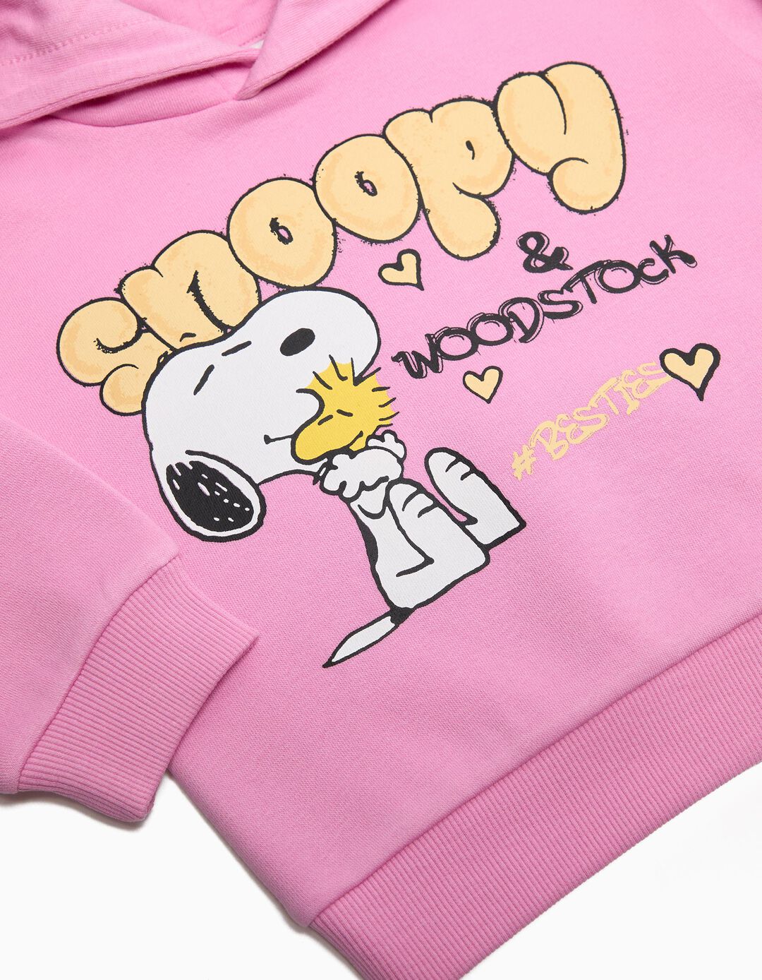 Sweatshirt Capuz 'Snoopy', Menina, Rosa