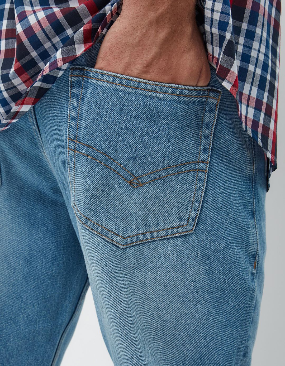 Calças de Ganga 'Straight fit', Homem, Azul Claro