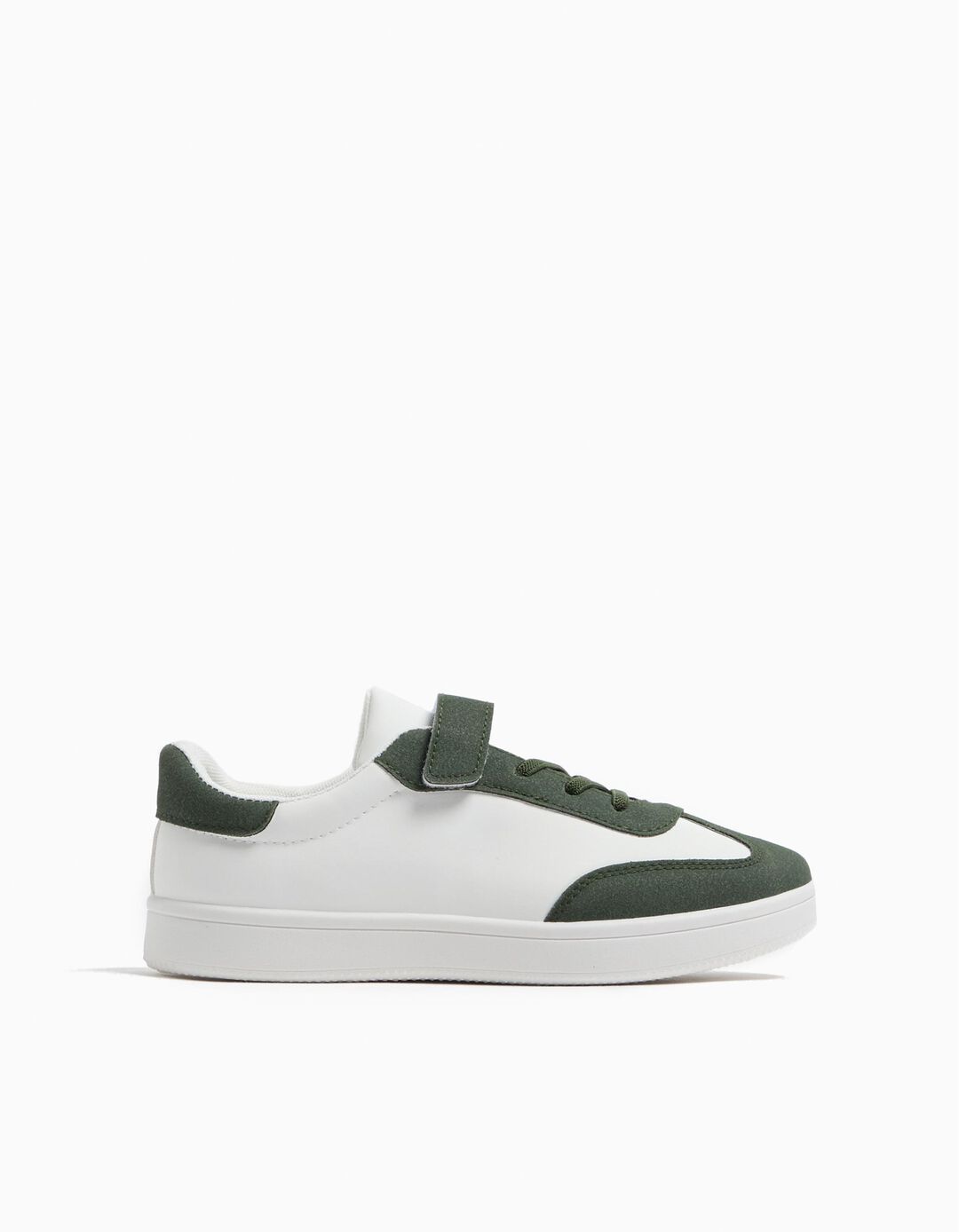 Sapatilhas Contraste Velcro, Criança, Verde Escuro