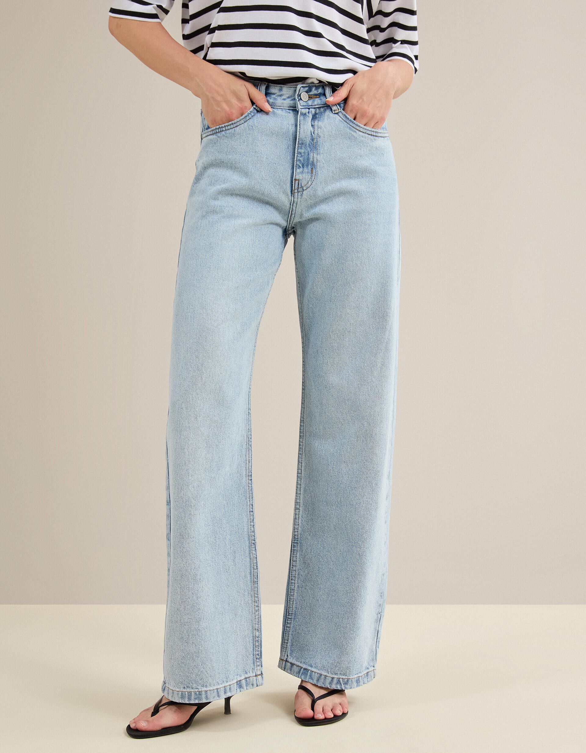 Cal&ccedil;as De Ganga 'Wide Leg', Mulher, Azul Claro