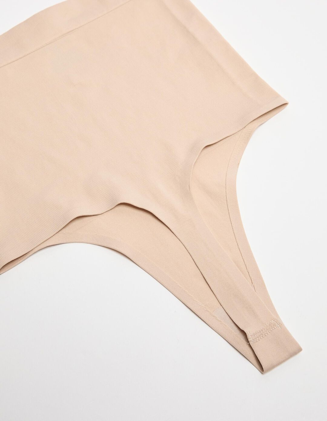 Cueca de Cintura Alta Efeito Tanga, Mulher, Bege Claro