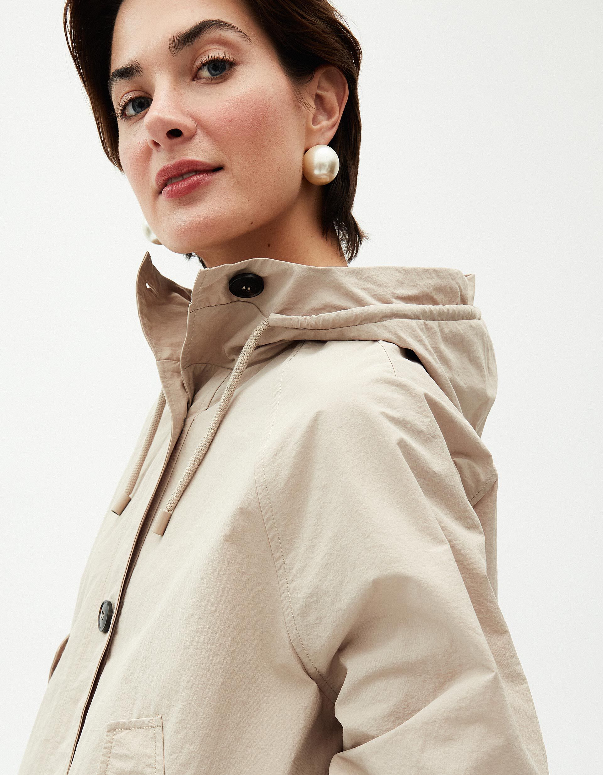 Comprar Online Parka com Bot&otilde;es, Mulher, Bege 