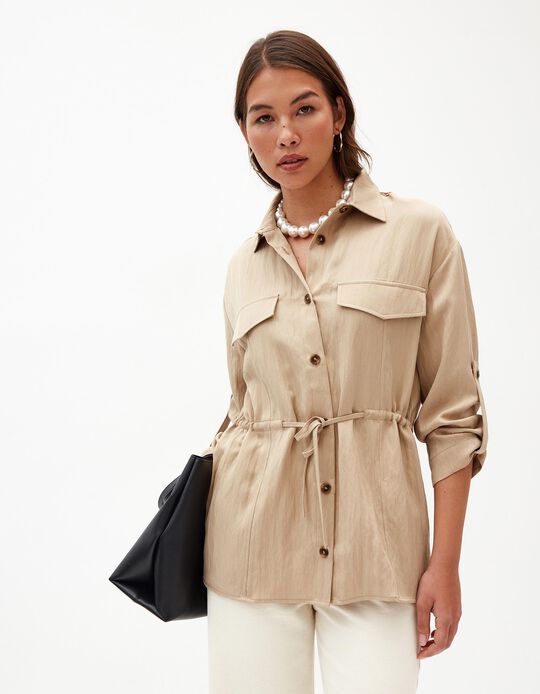 Comprar Online Sobrecamisa, Mulher, Bege Claro