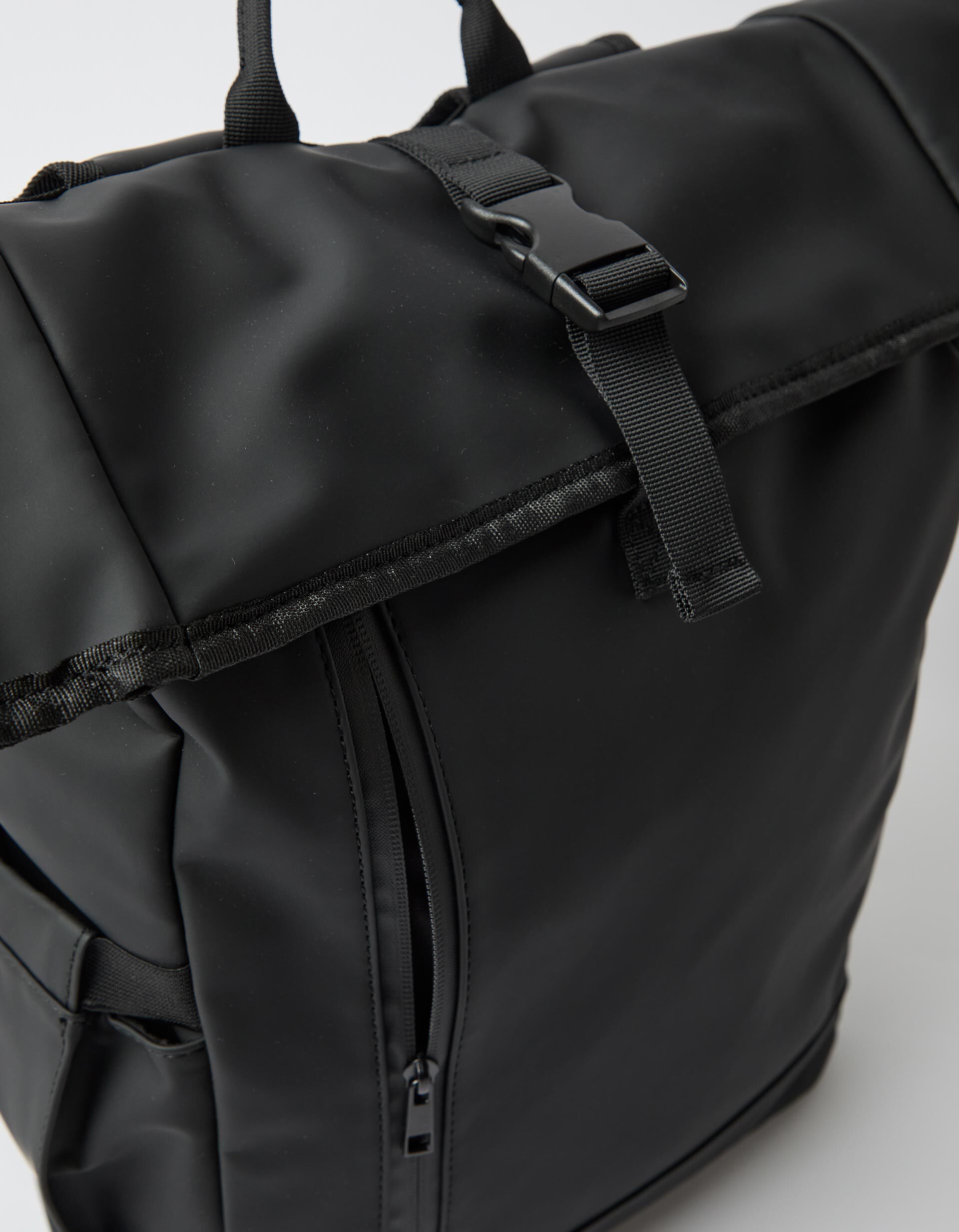 Mochila 'Rolltop', Homem, Preto