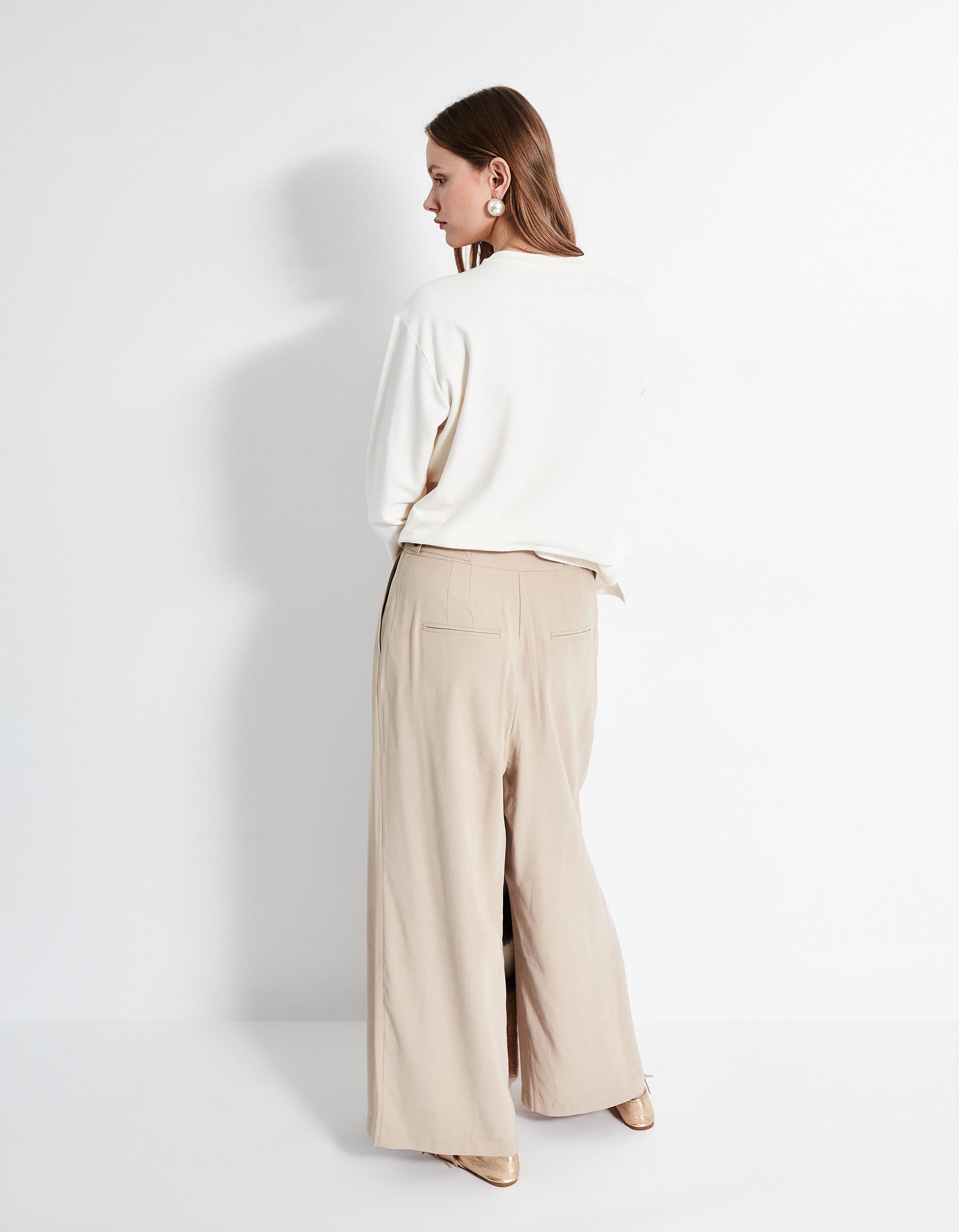 Comprar Online Cal&ccedil;as Cintura Subida, Mulher, Bege