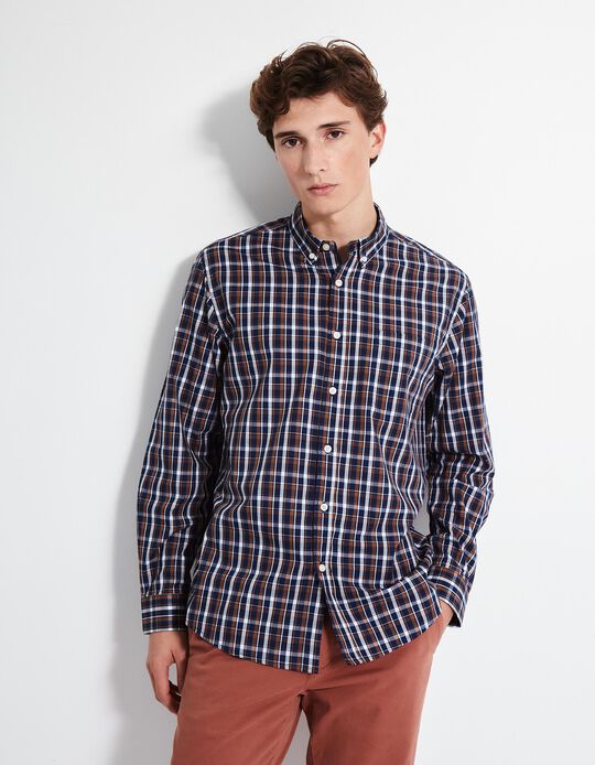 Comprar Online Camisa, Homem, Xadrez, Multicor 