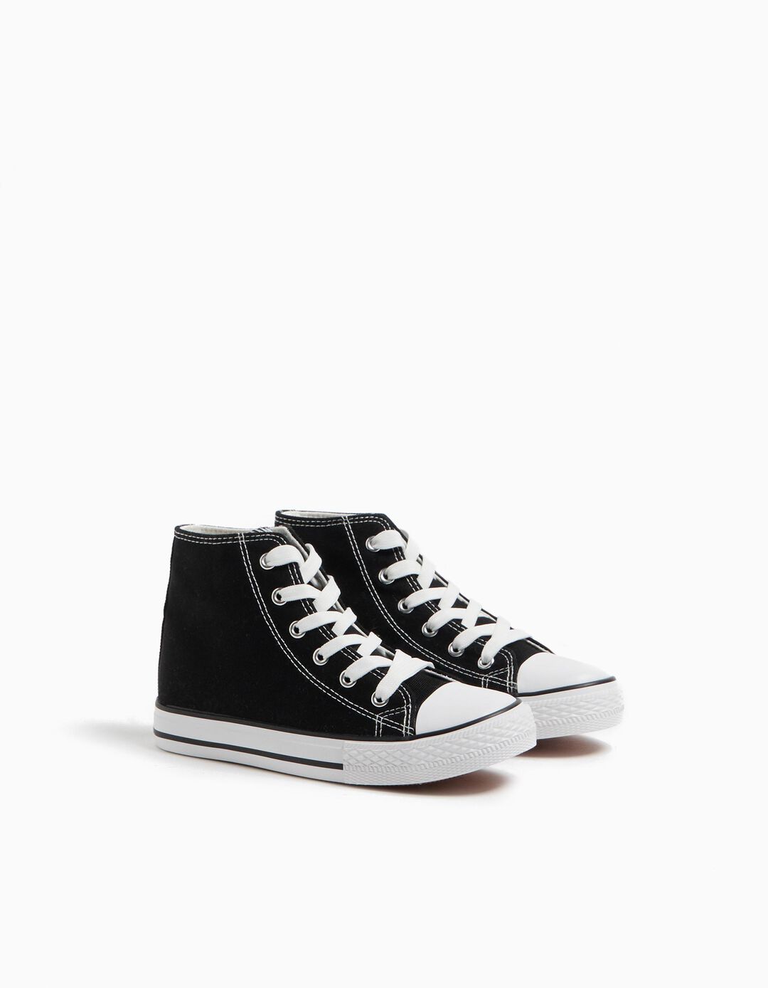 Sapatilhas em Tela High Top, Criança, Preto