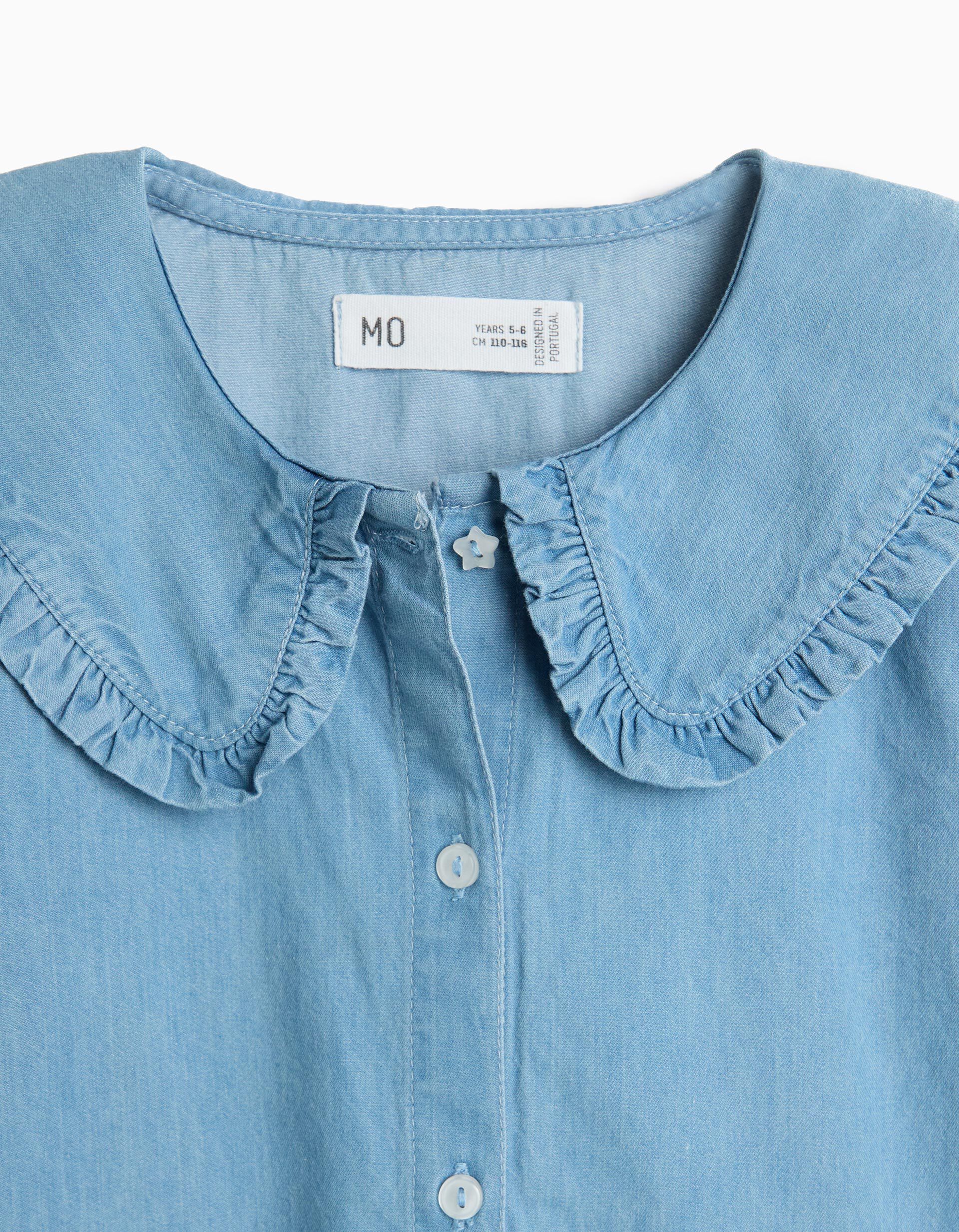  Camisa De Ganga, Menina, Azul Claro