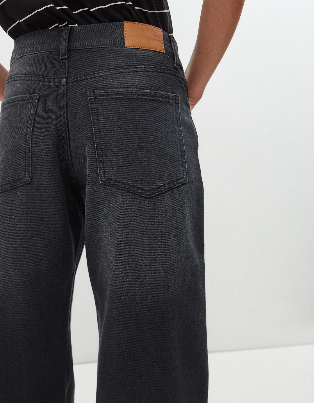 Calças de Ganga 'Straight fit', Mulher, Preto