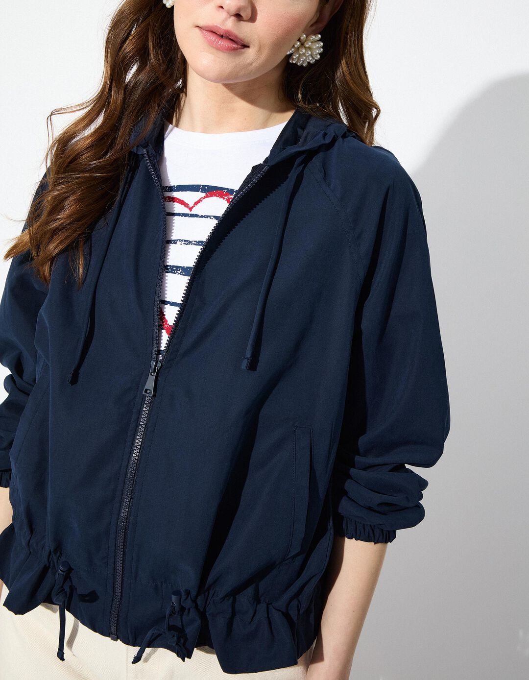 Parka Capuz, Mulher, Azul Escuro
