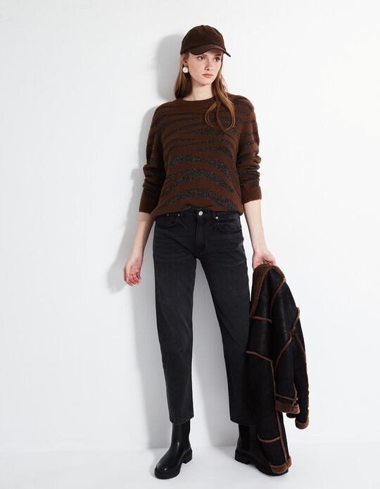 Comprar Online Calças de Ganga Medium Straight, Mulher, Preto