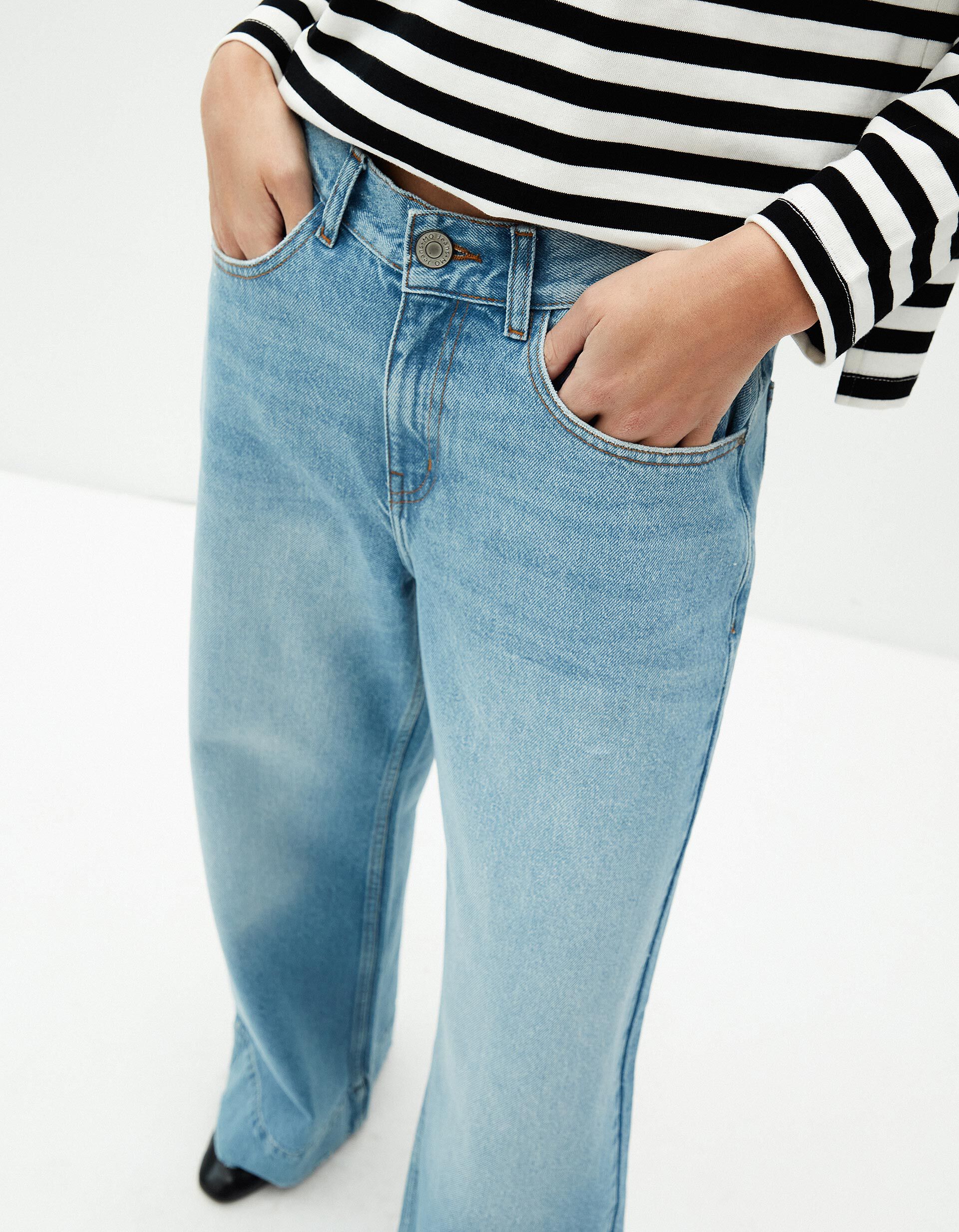 Comprar Online Cal&ccedil;as de Ganga Wide Leg, Mulher, Azul