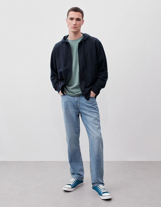 Comprar Online Casaco Jersey com Capuz, Azul Escuro