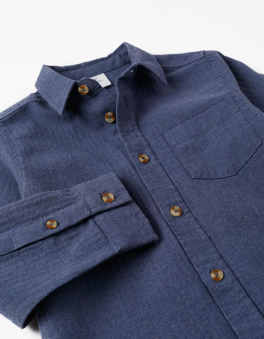 Camisa de Algodão Para Menino, Azul