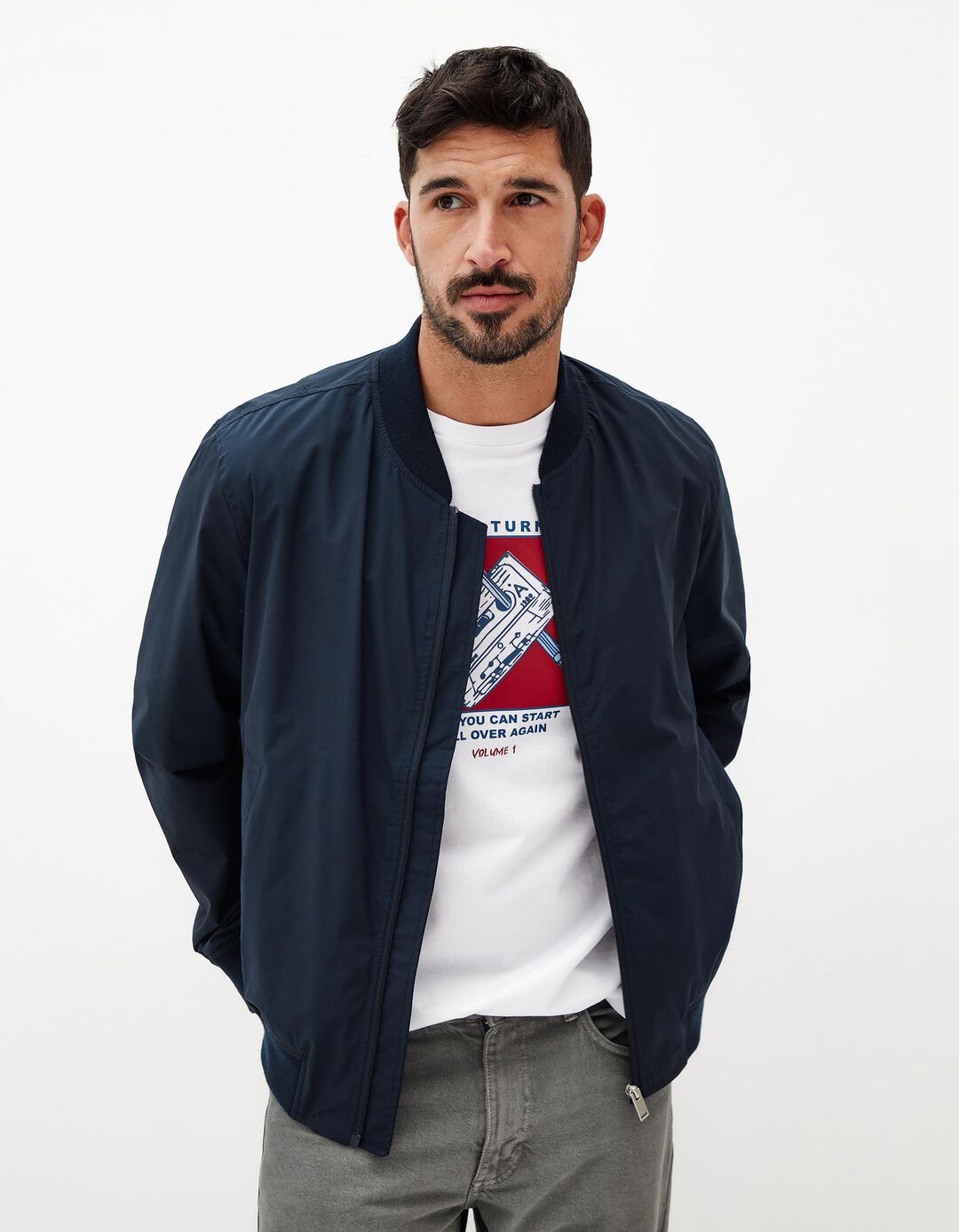 Blusão Bomber, Homem, Azul Escuro