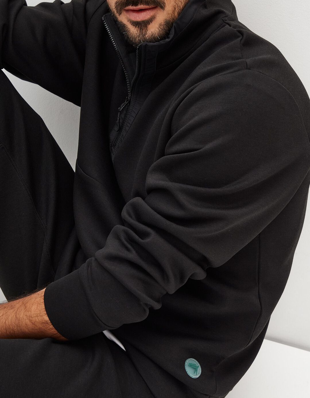 Sweatshirt Fecho de Correr, Homem, Preto