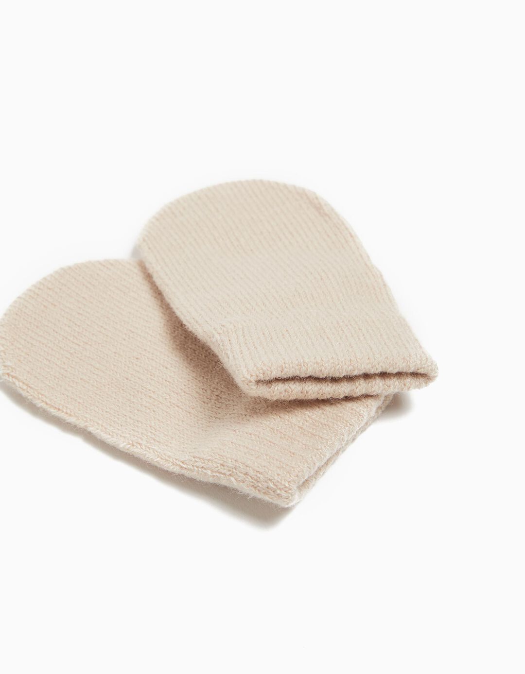 Conjunto Gorro + Luvas Malha, Recém-nascido, Bege