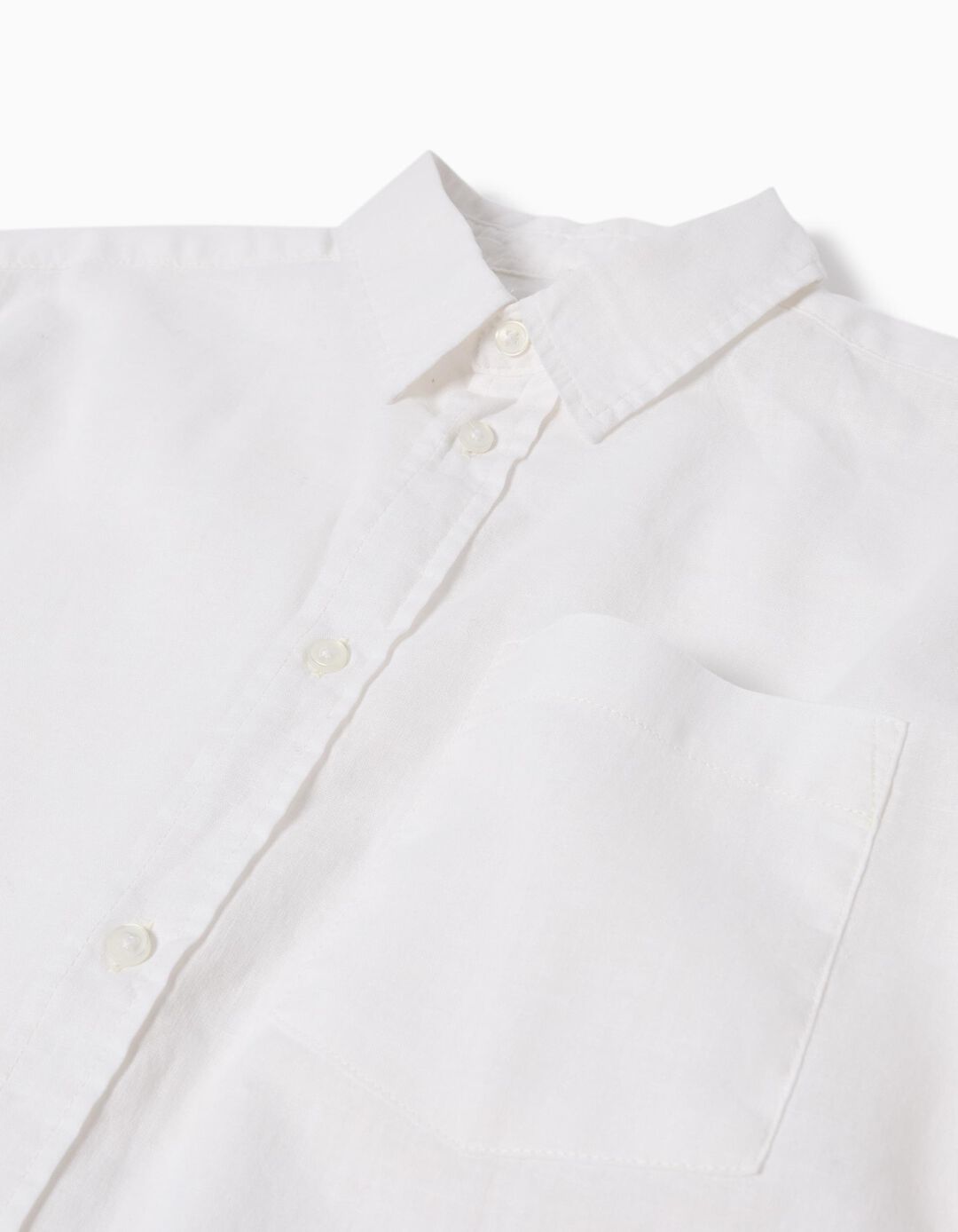 Camisa de Linho, Menino, Branco 