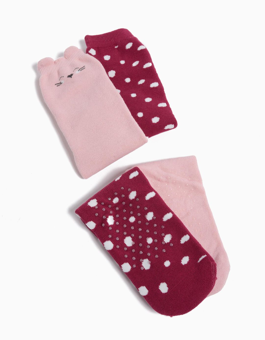 Pack 2 Pares de Meias Antiderrapantes, Menina, Multicor