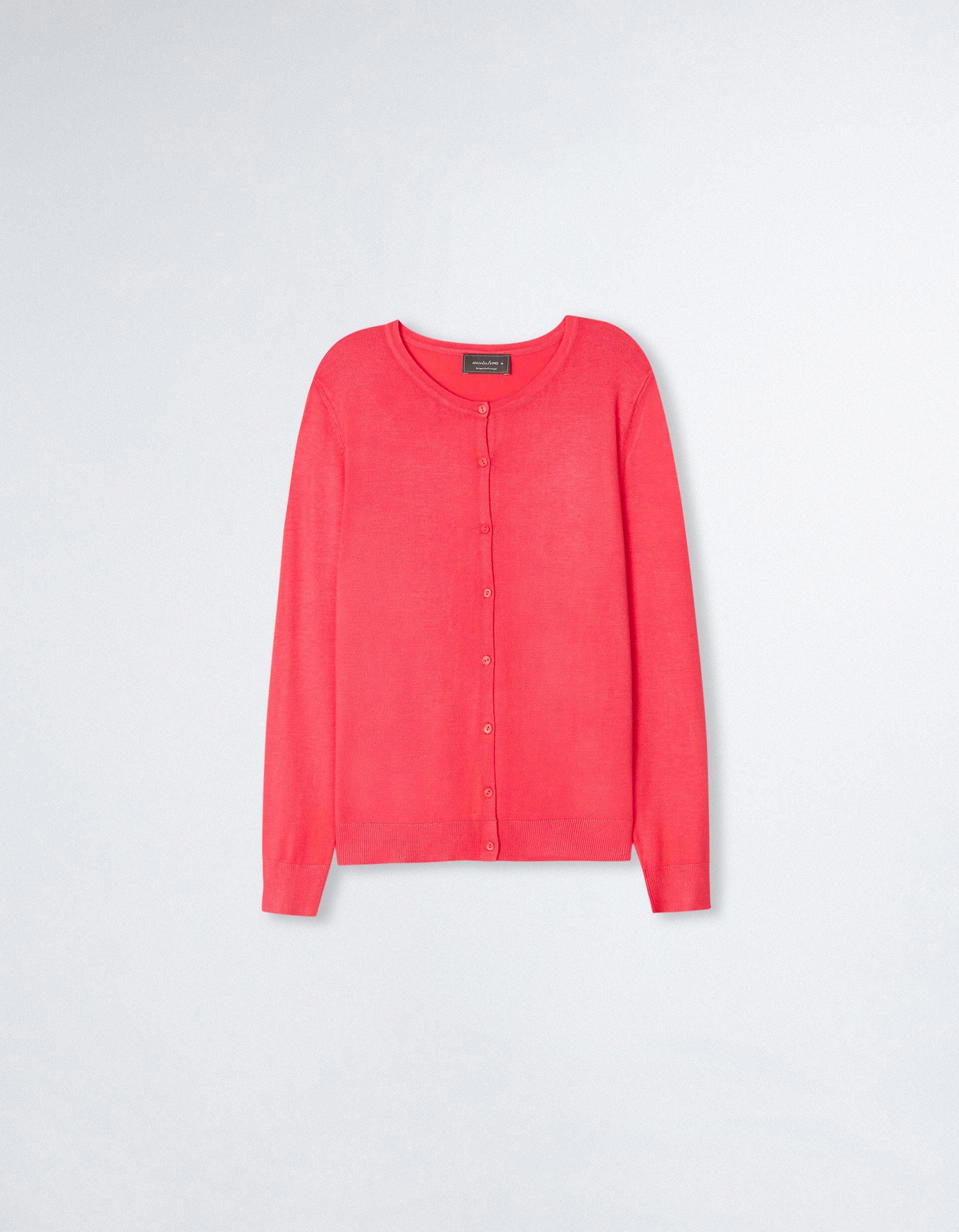 Comprar Online Casaco de Malha Decote Redondo, Mulher, Rosa Escuro