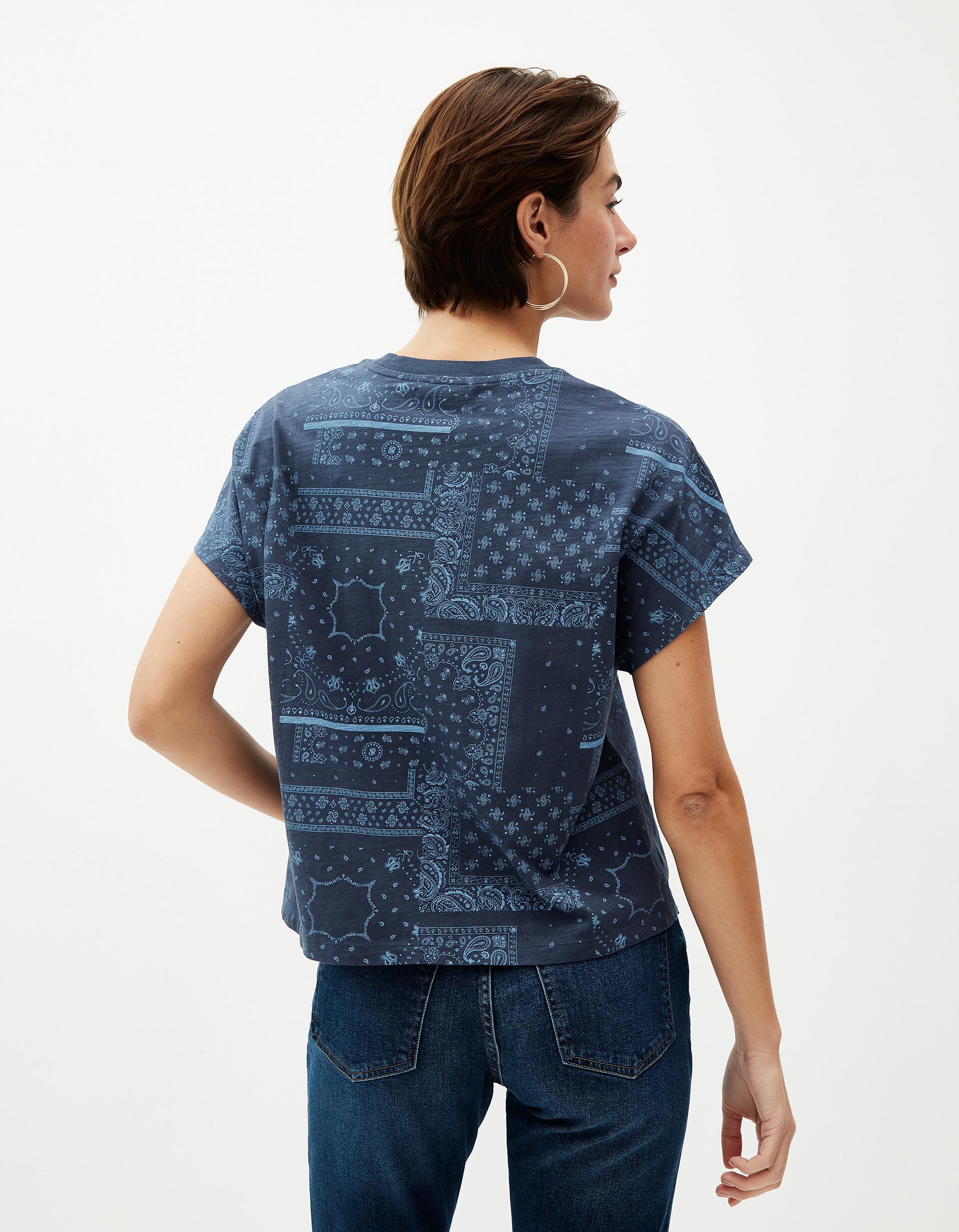 Comprar Online T-shirt Estampado Bandana, Mulher, Azul
