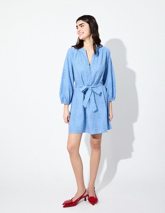 Comprar Online Vestido Bordado, Mulher, Azul 