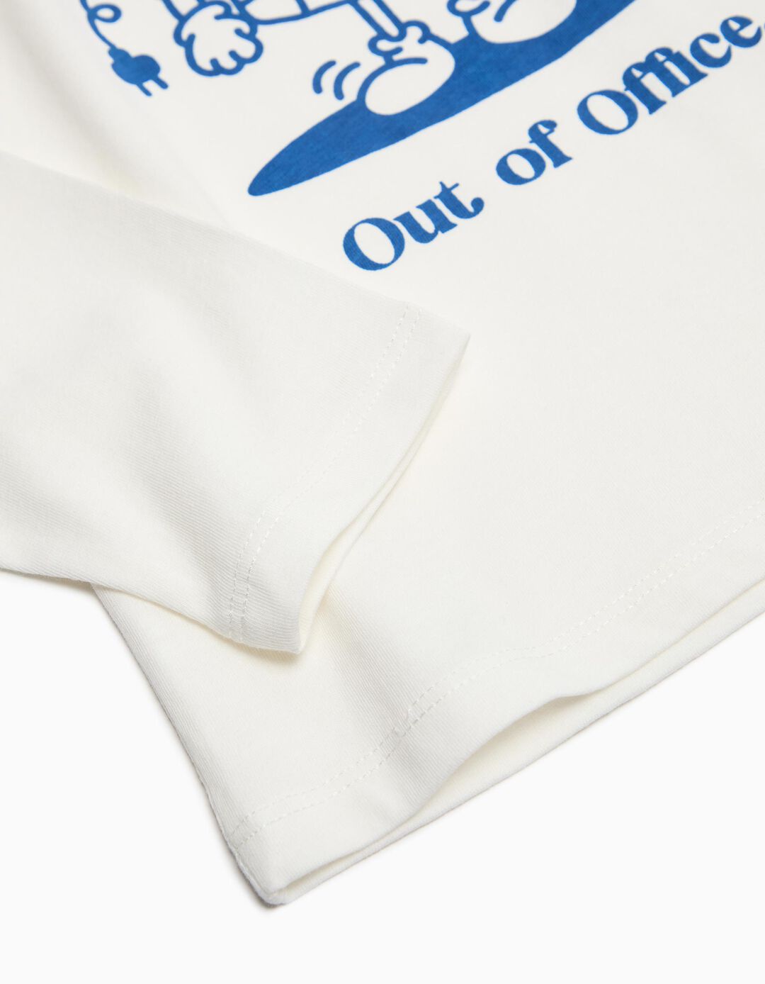T-shirt de Manga Comprida Estampado, Menino, Branco